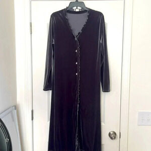 Diane M 2 Piece Velour Nightgown w/Pants Set - Size Small